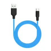 X21 Plus USB to USB-C / Type-C Interface Silicone Charging Data Cable, Length: 1m (Black Blue)
