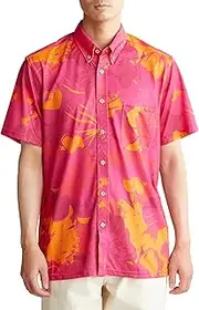 Maunaloa(マウナロア) Mauna Loa Men's Cardigan Ocean Blue Bird Pua Aloo Men's Shirt M Pink, Pink, M