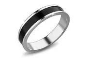 Ceres Timeless Ring Black Enamel Ring in Silver