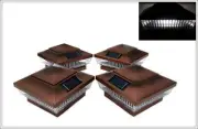 4-Pack Solar COPPER Post Cap LED Lights For 4 x 4 PVC Vinyl or Wood Fence Post!