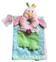 Mud Pie Babies Blue Burp Cloth & Rattle Set in Pink New with Tags