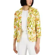 NWT KASPER WHITE YELLOW FLORAL CAREER JACKET BLAZER SIZE 16 $129