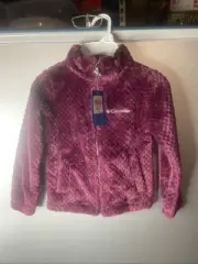 New With Tags Columbia Girl's Fire Side Sherpa Full-Zip Jacket Purple XXS