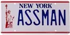 Seinfeld "ASSMAN" License Plate - Cosmo Kramer TV Replica Prop for Car or Decor