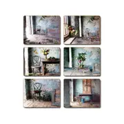 Cinnamon Cork Backed Coasters Set of 6 Blue Room