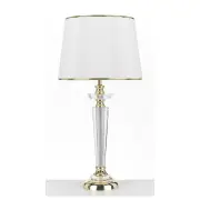 Diana Table Lamp, Clear Glass, White, Gold