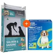 Meals For Mutts Adult 20kg + NexGard Spectra 3 Pack Bundle For Dogs Bundle