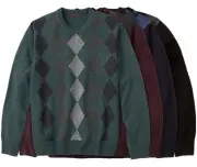 New Dockers Men's Crewneck Pullover Argyle/Diamond Sweater Size L MSRP $50