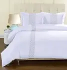 Hannah Geometric Embroidered Solid Wrinkle Resistant Duvet Cover Bedding Set