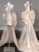 禮服粉色亮片晚禮服女性感閃耀新娘結婚敬酒服宴會演出主持人魚尾吊帶