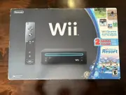 Nintendo Wii Black Console BRAND NEW OPEN BOX Wii Sports Resort & Wii Sports