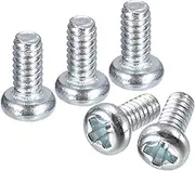 uxcell #2-56x3/16 Pan Head Phillips Machine Screws, 50pcs Zinc Plated Carbon Steel Cross Head Screws Fully Threaded Bolts
