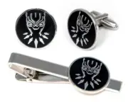 Black Panther Cuff Links, Avengers Groomsmen Jewelry Cufflinks Set, Geek Wedding
