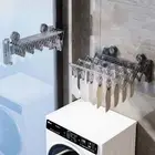 Wall Mounted Suction Cup Sock Drying Rack Foldable Clothes Hanger Bathroom