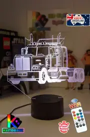 Western Star Truck Personalised 3D LED Night Light 7 Colour Change Mancave Lamp