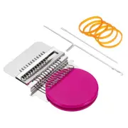 12 Hooks Mini Weaving Machine Kit, Weave Tool with Accessories, Rose Red Style 2