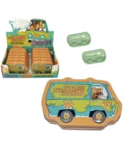 Scooby-Doo Mystery Machine Sour Green Candy Embossed Metal Tin New SEALED