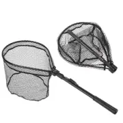 Fly Fishing Quick Folding Brail Landing Net Mesh Rubber Catch Saltwater 81cm