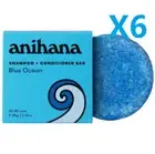 (BULKX6) Anihana Shampoo & Conditioner Bar Blue Ocean 2 In 1 65gX6 (New Zealand)