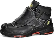 [SAFETOE] Welding Boots for Men Composite Toe Safety boots with Metatarsal Protection Fire Resistant Welding Boot 300℃ Heat Resistant Welder Working Boots, Metatarsal Protection/Composite Toe, 10 Wide