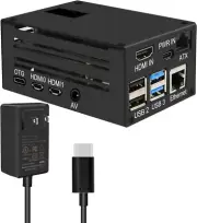 KVM-A3 Kit with Raspberry Pi 4 Case & 20W 5V 4A USB Type-C Power Adapter Compati