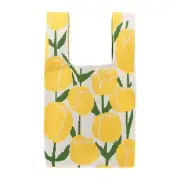 Reusable Mesh Net Grocery Tote Bags Yellow Green Beige for Market Shopping
