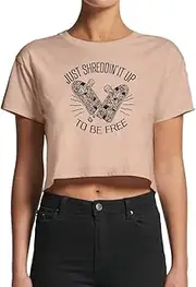 [Smartprints] Women's Shreddin' It Up Skateboard Crop Top -Image by Shutterstock