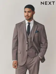 Light Brown Regular Fit Motionflex Stretch Suit Jacket (F05610) | $144