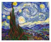 MASTERPIECE BY NUMBERS VAN GOGH STARRY NIGHT PAINT BY NUMBERS KIT Canvas16x20in