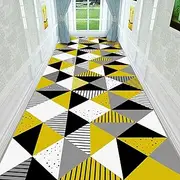 Extra Long Hallway Runner Rug Non Slip Geometric Pattern Washable Kitchen Rugs Door Mat Indoor Contemporary Passage Runner Rug for Hallway, Do Not Fade Floor Non-Slip Mats Anti-Slip Carpet Runner Rug