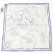 Unused HERMES Hermes VOITURES EN EQUILIBRE Exquisite carriage 100 silk Marine