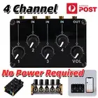 4 Channel Audio Mixer Mini Sound Console DJ Live Music Stereo Mixing Amplifier