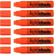 Texta Jumbo Liquid Chalk Marker Dry Wipe Orange 15mm Nib Thick Pack 6