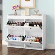 TAUS Shoe Cabinet Storage with 4 Flip Drawers Shoe Rack Organizer for Entryway