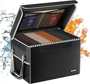 DocSafe Fireproof File Storage Organizer With Lid, Collapsible Document Filing Box for Hanging Letter/Legal Folder, Portable Home Office Safe Bin Cabinet With Handle, Black