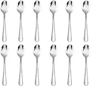 LGNTXDC 12-Piece Demitasse Espresso Spoons, 4-Inch Premium Quality Stainless Steel Mini Tiny Coffee Teaspoon Small Tea Spoon for Daily Use