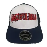 Grateful Dead Hat GD Wordmark Trucker White Navy Snapback Skull Sidepatch OSFM