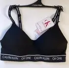 Calvin Klein Women's Ck One Cotton Lightly Lined Triangle Bralette Size XS Black