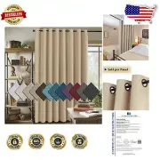 Primitive Burlap Room Divider Curtain - Extra Wide 100" x 108" for Modern Homes