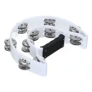 Tambourine, Hand Bell Wrist Bells Percussion Instruments with 10 Bells, White