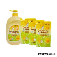 在飛比找momo購物網優惠-【Piyo Piyo 黃色小鴨】奶瓶清潔劑補充包組(1000