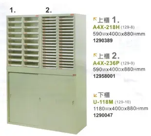 【樹德收納系列】落地型資料櫃 A4X-218H+A4X-236P+U-118M  (檔案櫃/文件櫃/公文櫃/收納櫃)