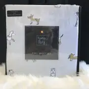 Cynthia Rowley Full or Queen Sheet Set Puppy Dogs Dalmation Dachshund Bulldog