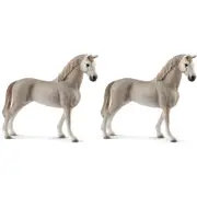 2x Schleich 5.3'' Holsteiner Gelding Horse Animal Action Figure Kids Toy 5-12y