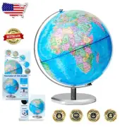 Sturdy 13-Inch World Globe with Lacquered Finish - Perfect for Learning & Decor