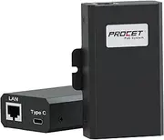 Procet Gigabit USB Type C PoE Splitter,IEEE802.3bt PoE++ Input to USBC Device 5V,9V,12V,15V,20V up to 60W,PT-PTC-BT …