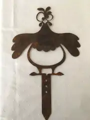 Chicken Garden Stake - Googly Eyes - Rusted Metal Wall Art