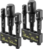 Bates Impact Socket Adapter Set, 6 Pcs, 1/4", 3/8", 1/2" Hex Shank