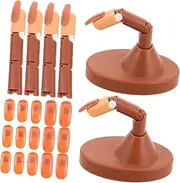 Vaguelly Flexible Nail Practice Hand Manicure Training Prosthesis Natural Skin Tone for Nail Art Beginners