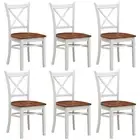 Lupin Dining Chair Set of 6 Crossback Solid Rubber Wood Furniture White Oak Diva